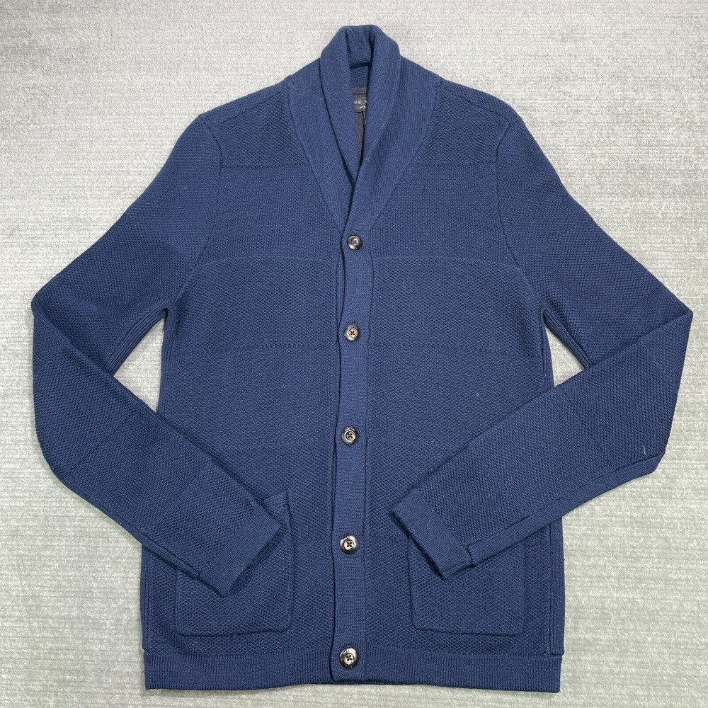 rag & bone Navy Blue Men's Cardigan Sweater